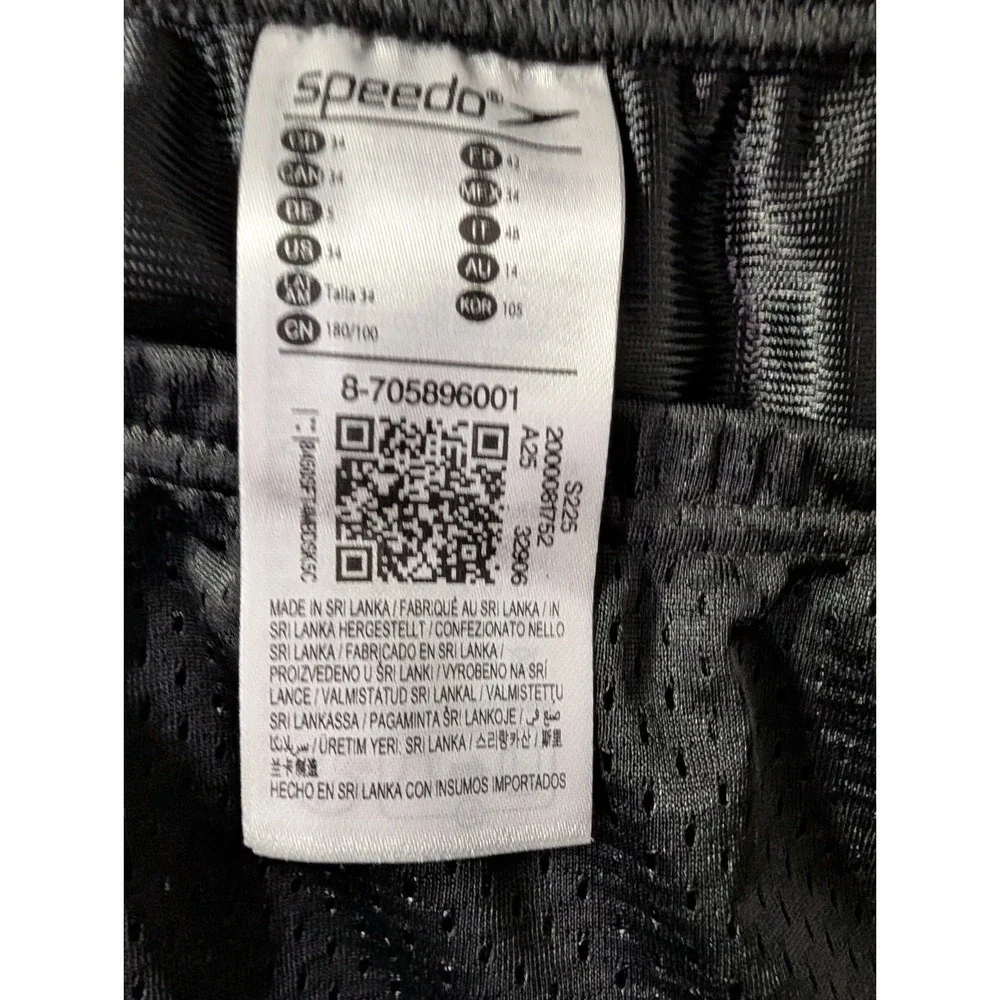 Speedo Men's Swim Briefs Black Mesh Drag Suit Size 34 NWT Training Swimwear